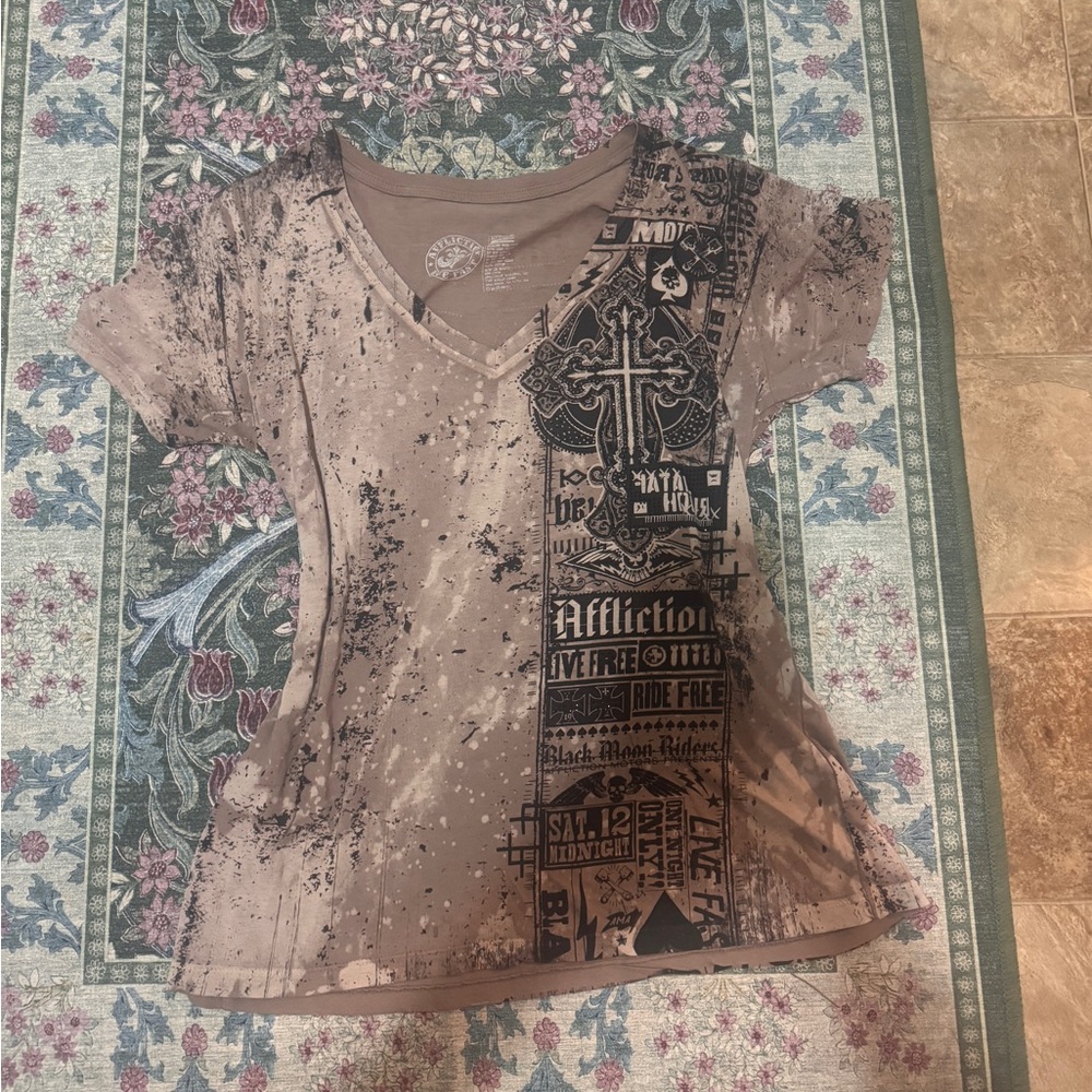 Affliction Brown Graphic Tee